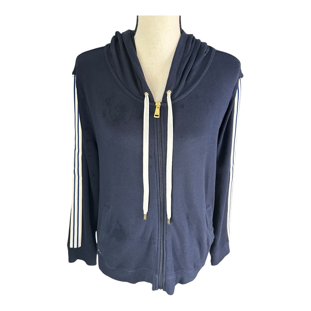 Lauren Ralph Lauren LAUREN NAVY Blue Women's Fleece Jacket Full Zip Size Large